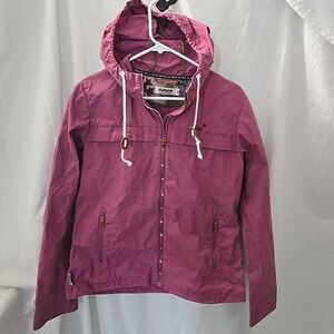 Maloja Women's Cotton Blend Jacket  Hooded For Sample Pink W/star Accents Sz M